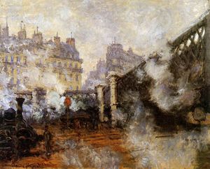 Claude Monet - The Europa bridge at Saint-Lazare Sun