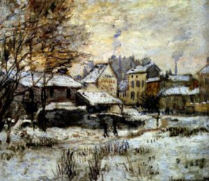 Claude Monet - snow effect with setting sun