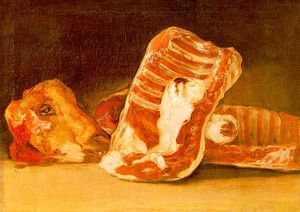 Francisco De Goya - Still Life with Sheeps Head - wood