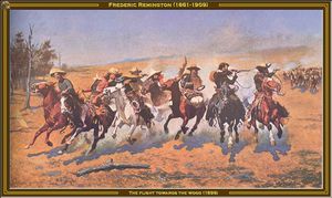 Frederic Remington - the flight towards the wood
