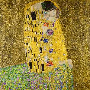 Gustave Klimt - The kiss - (own a famous paintings reproduction)