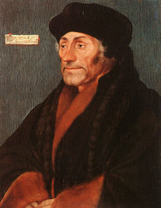 Hans Holbein The Younger - Erasmus of Rotterdam - oil on wood