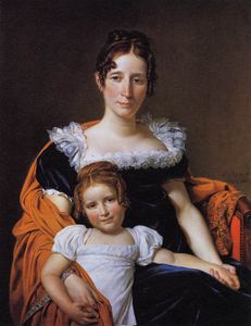 Jacques Louis David - Portrait of the Comtesse Vilain XIIII and her Daughter