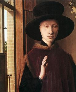 Jan Van Eyck - Portrait of Giovanni Arnolfini and his Wife (detail - )