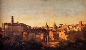 Jean Baptiste Camille Corot - forum viewed from the farnese gardens