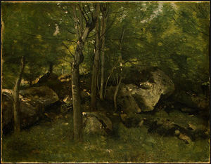 Jean Baptiste Camille Corot - Rocks in the Forest of Fontainebleau