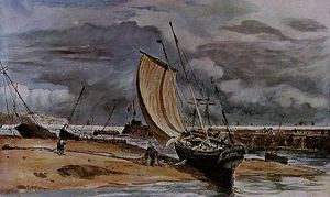 John Constable - Fokstone harbour Sun