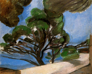 Henri Matisse - Route du Cap d-Antibes, le Grand Pin Huile sur Toile Collection Particulière
