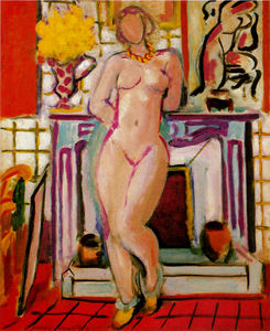 Henri Matisse - Nu à la cheminée Huile sur Toile Collection Particulière