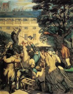 Honoré Daumier - Camille Desmoulins au Palais-Royal, crayon noir, plume et lavis Camille Desmoulins in the Palais Royal, lead pencil, feather and washing