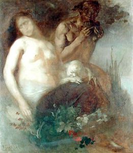 Eugène Anatole Carrière - Nymph And Satyr