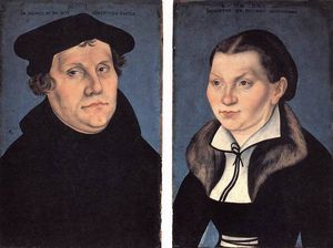 Lucas Cranach The Elder - diptych With The Portraits Of Luther And His Wife