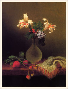 Martin Johnson Heade - vase of corn lilies and heliotrope