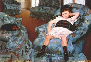 Mary Stevenson Cassatt - little girl in a blue armchair