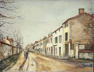 Maurice Utrillo - suburban street scene