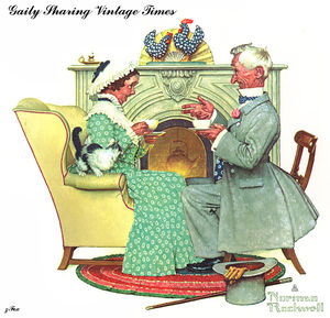 Norman Rockwell - gaily sharing vintage times