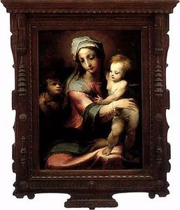 Domenico Di Pace Beccafumi - Madonna and Child with St John the Baptist