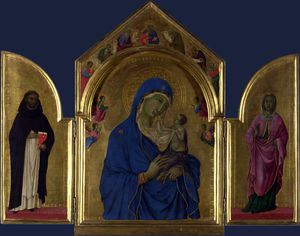 Duccio Di Buoninsegna - The Virgin and Child with Saints Dominic and Aurea