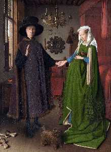  Art Reproductions Portrait of Giovanni Arnolfini and his Wife by Jan Van Eyck (1390-1441, Netherlands) | WahooArt.com