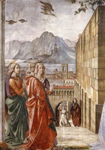 Domenico Ghirlandaio - 2.right wall - Visitation (detail)2