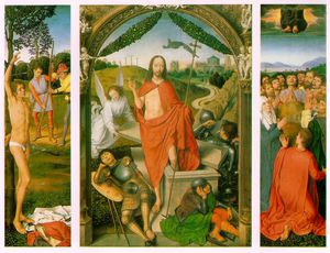 Hans Memling - The Resurrection, with the Martyrdom of Saint Sebast