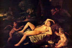 Nicolas Poussin - Nicholas Sleeping Venus and Cupid
