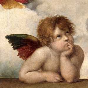 Raphael (Raffaello Sanzio Da Urbino) - The sistine madonna (detail)