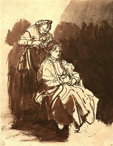 Rembrandt Van Rijn - Young Woman at Her Toilet, Graphische S
