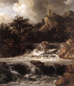 Jacob Isaakszoon Van Ruisdael (Ruysdael) - Waterfall with Castle Built on the Rock