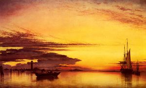 Edward William Cooke - Sunset on the lagune of venice