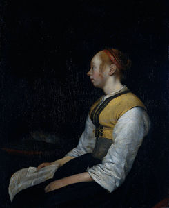 Gerard Ter Borch - II Gerard ter Girl in Peasant Costume. Probably Gesina the Painter-s Half Sister