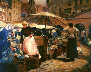 Louis Comfort Tiffany - Market Day at Nuremberg