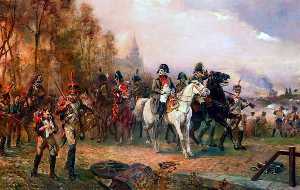 Robert Alexander Hillingford - Napoleon with his troops at the battle of borodino