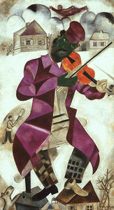 Marc Chagall - Green Violinist, oil on canvas, The Solomon
