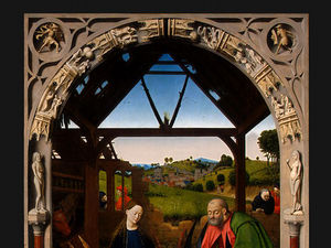 Petrus Christus - The nativity,detalj 2, ng washington