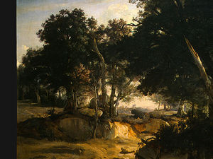 Jean Baptiste Camille Corot - Forest of Fontainebleau, c. Detalj 1, NG Washing