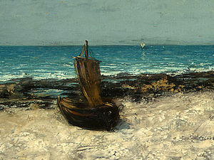 Gustave Courbet - Boats on a Beach, Etretat, after Detalj 3, NG