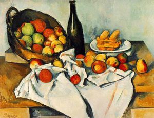 Paul Cezanne - Still life with basket of apples,1890-94, the art in