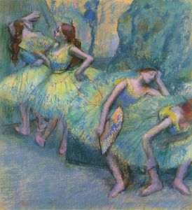 Edgar Degas - Ballet dancers in the wings, ca Pastel on paper,