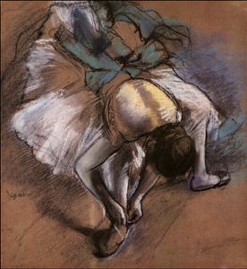 Edgar Degas - Dancer Adjusting Her Slipper, c.