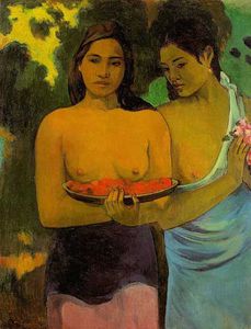 Paul Gauguin - Due donne taitiane con Mango Blossoms