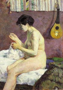 Paul Gauguin - Study of a Nude (Suzanne Sewing), Ny Glyptotek
