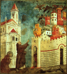 Giotto Di Bondone - The Devils Cast Out of Arezzo, before 1300, fresco, U