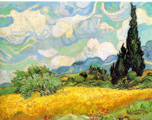 Vincent Van Gogh - Sädesfält med cypresser, F.717, J