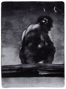 Francisco De Goya - The giant, Aquatint with burnishing (first state)