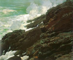 Winslow Homer - High Cliff, Coast of Maine, oil on canvas, Smith