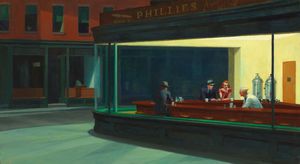  Paintings Reproductions Nighthawks, The Art Institute of Chicago, Chica, 1942 by Edward Hopper (Inspired By) (1931-1967, United States) | WahooArt.com