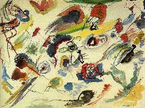 Order Paintings Reproductions First Abstract Watercolor, Collection of Mad, 1910 by Wassily Kandinsky (1866-1944, Russia) | WahooArt.com
