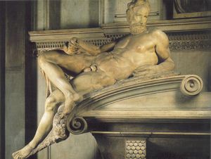 Michelangelo Buonarroti - Tomb of Lorenzo de - Medici detail Twilight