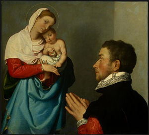 Giovanni Battista Moroni - A Gentleman in Adoration before the Madonna, c(5